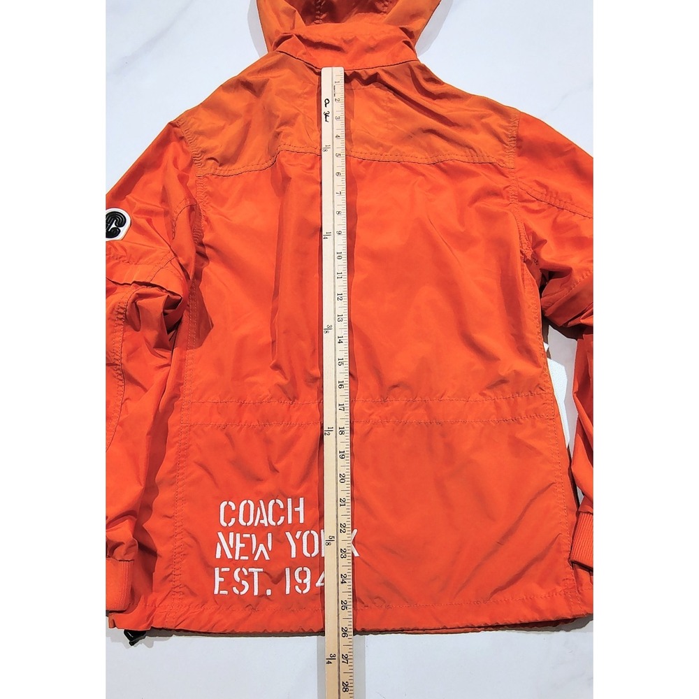 COACH New York Windbreaker Coat Jacket Orange Detach Sleeves  Small Hoodie - Picture 16 of 16